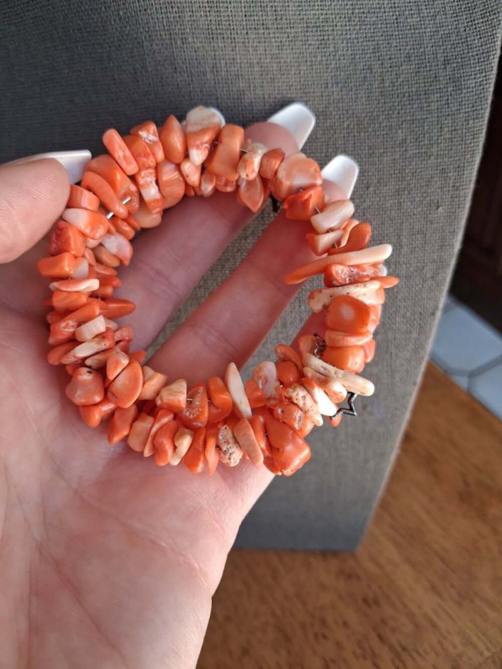 Stretchy Orange beaded bracelet